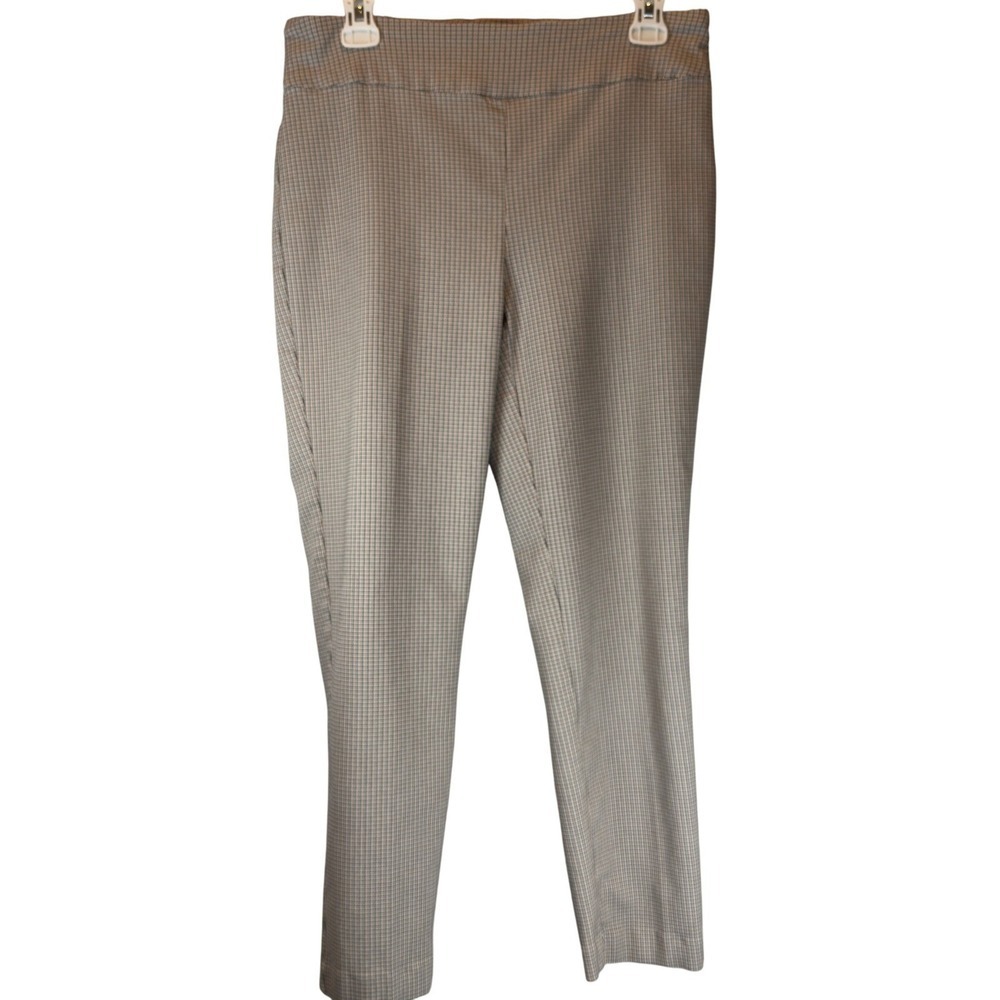 Houndstooth Pull-On Pants Women's size 8 Stretch Work Office Trousers Neutral